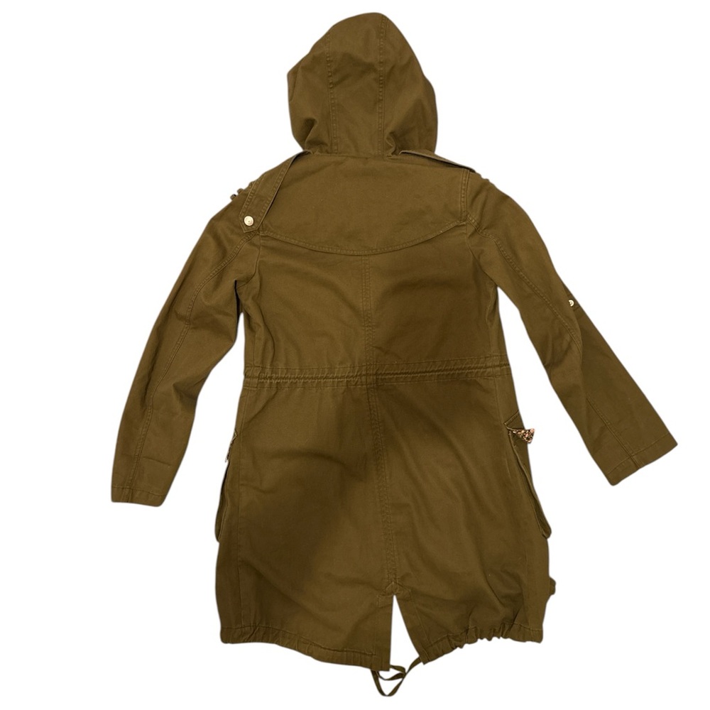 BCBGenration Hooded Utility Packable Lightweight Army Green Jacket Size XS - Picture 12 of 13